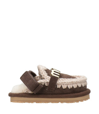 Mou Kids | Sabot Slipper With Back Strap Moka