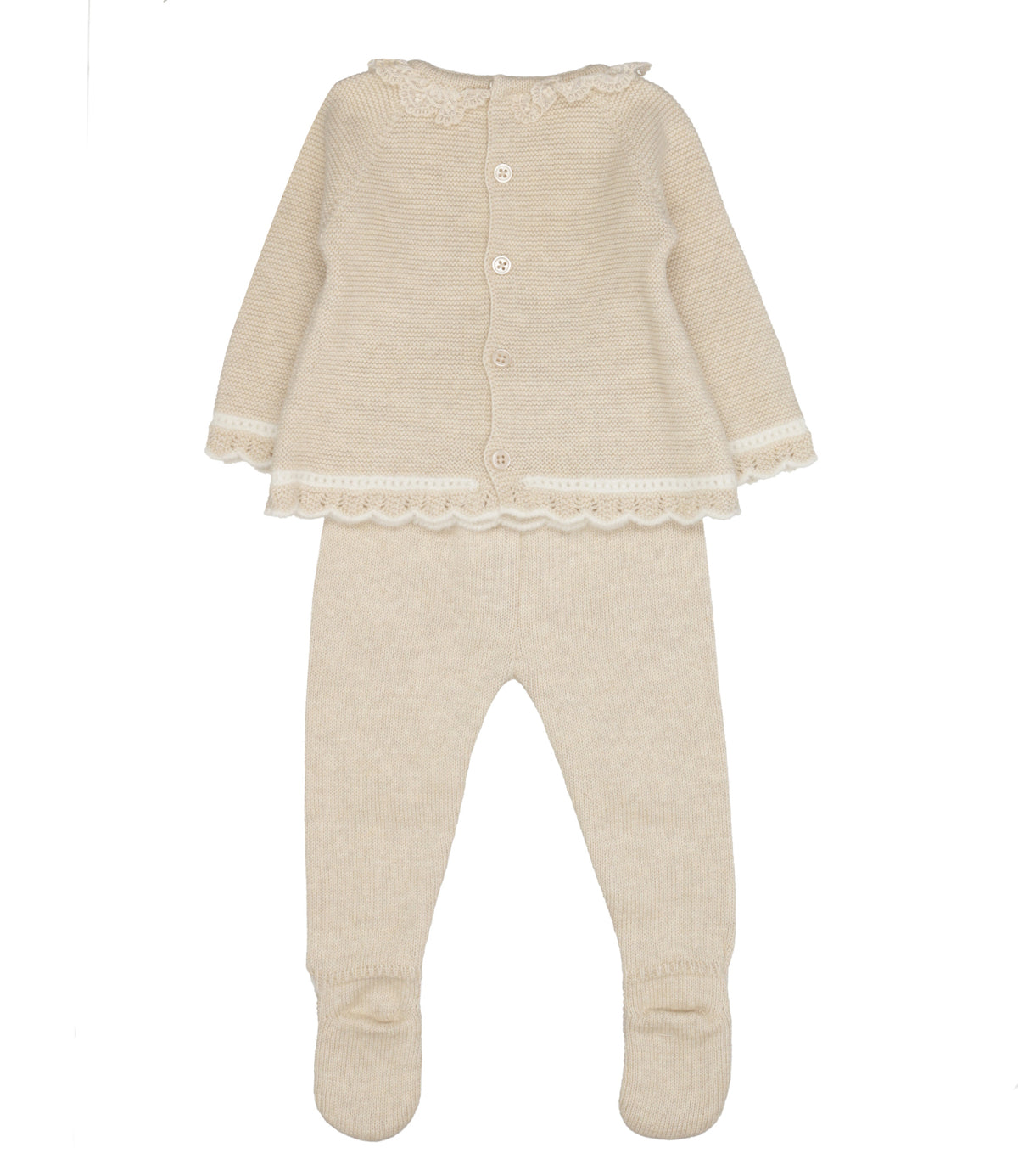Paz Rodriguez | Set Maglia Leggings Fogar Beige Panna