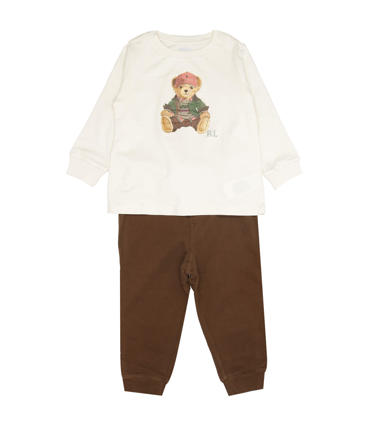 Ralph Lauren Childrenswear | Set Felpa Pantalone Crema Marrone