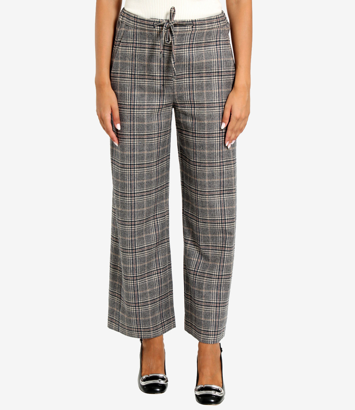 S Max Mara | Pantalone Vischio Blu Crema