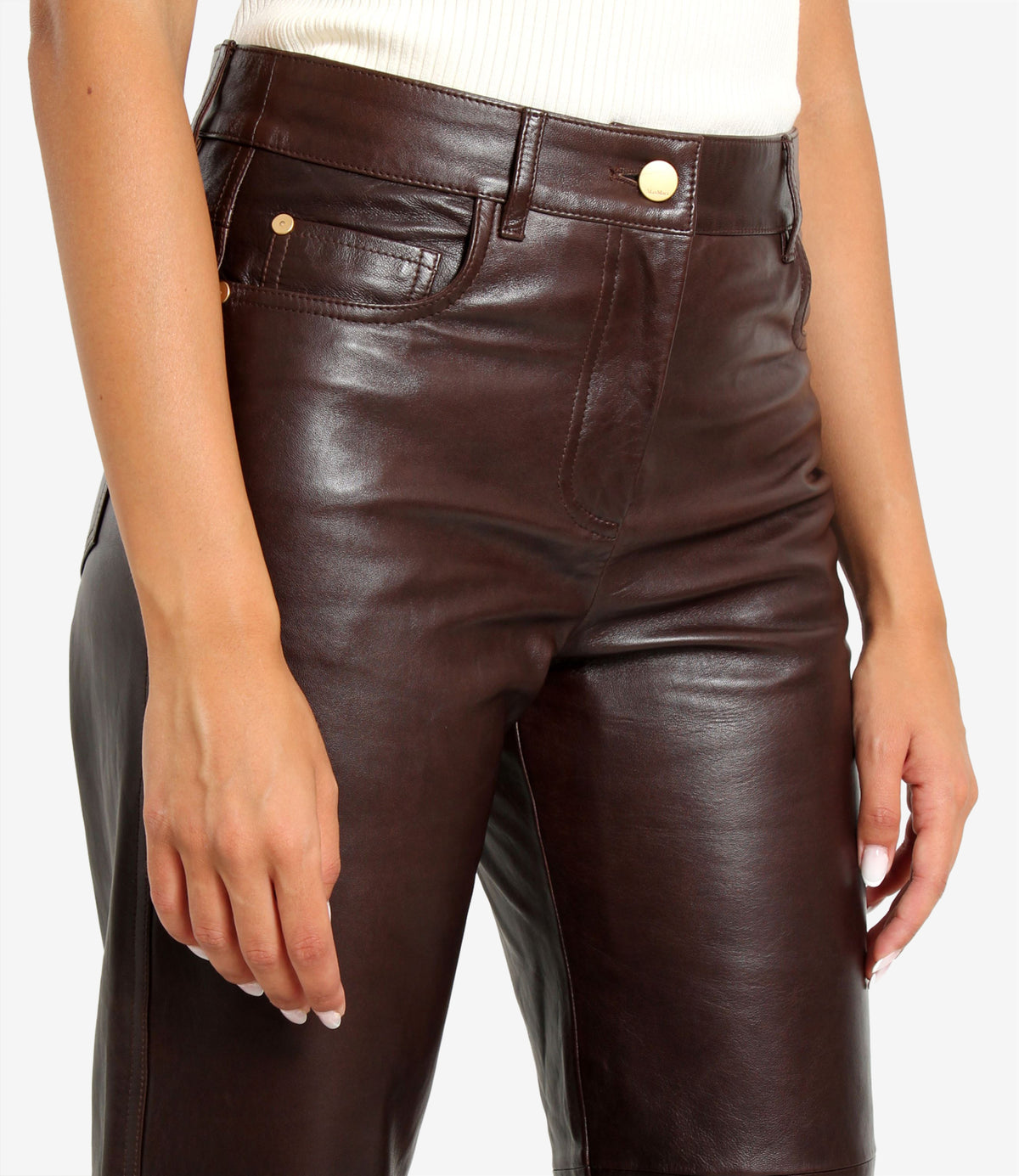 S Max Mara | Pantalone Pesca Marrone scuro
