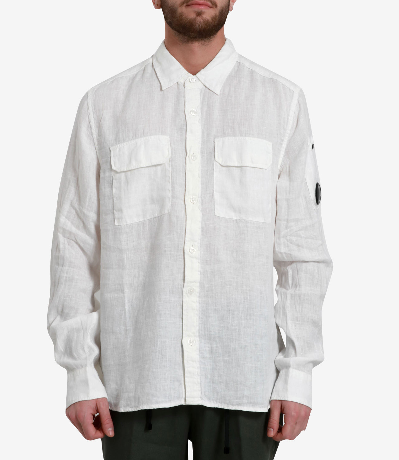 C.P. Company | Camicia Lino Twin Pockets Bianco