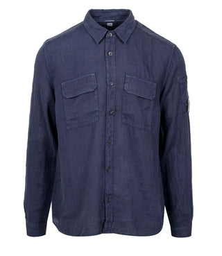 C.P. Company | Camicia Lino twin pochets Blu
