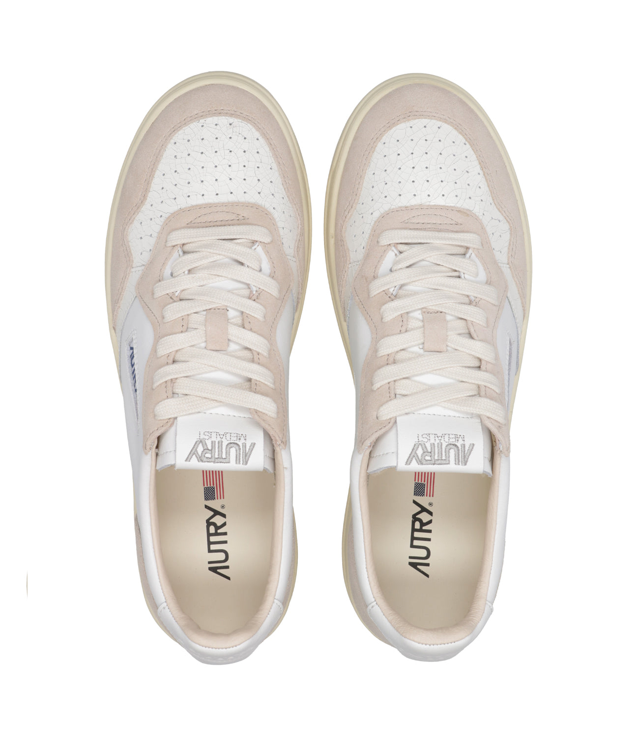 Autry | Medalist Low White and Sand Sneakers