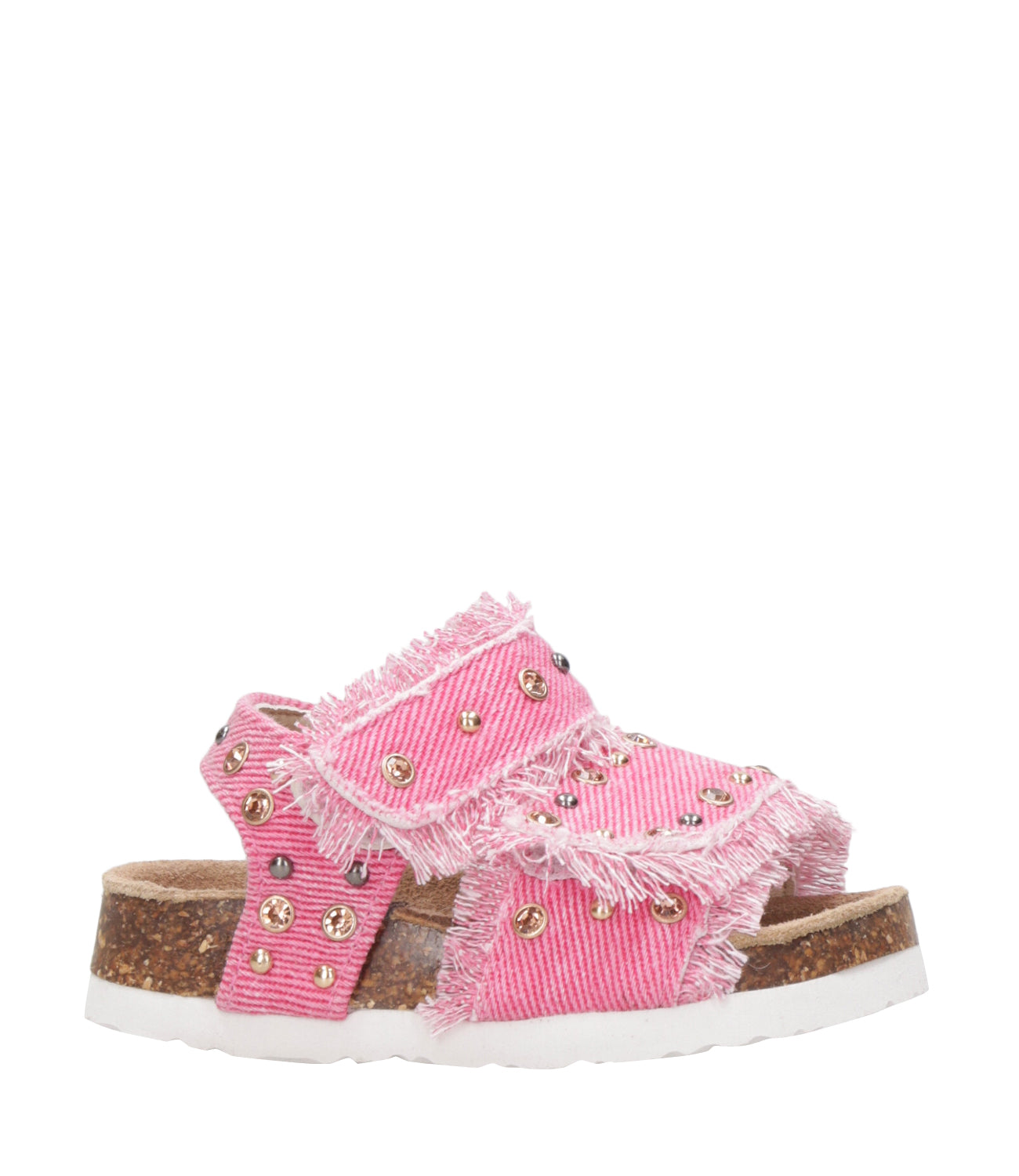 Colors of California Kids | Baby Sandal Denim and Studs Pink Bubble