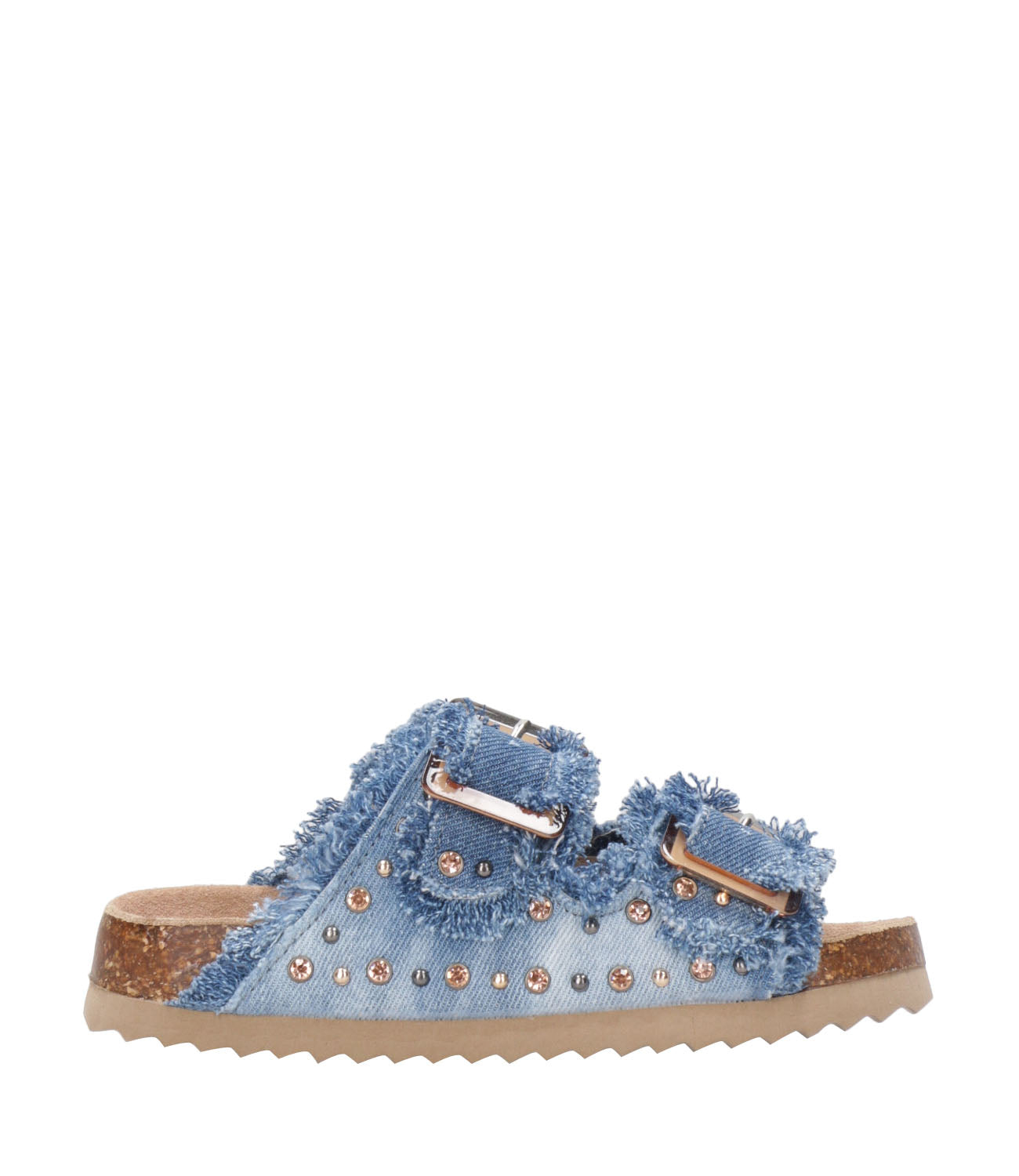 Colors of California Kids | Sandalo Denim With Studs Blu Denim