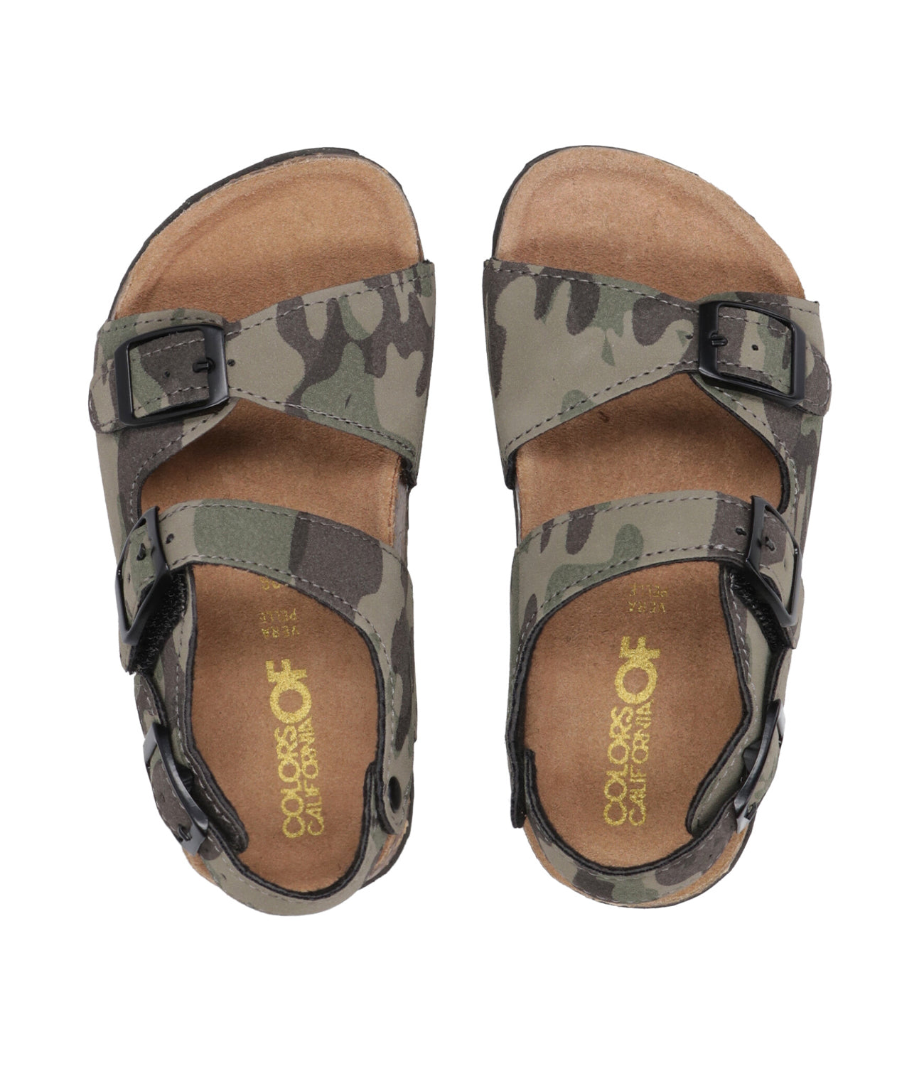 Colors of California Kids | Sandalo Boy Sandal 3 Buckles Mimetico