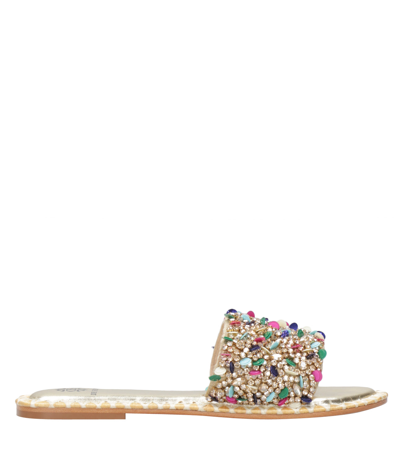 De Siena Shoes | Chanelle Natural and Gold Slipper
