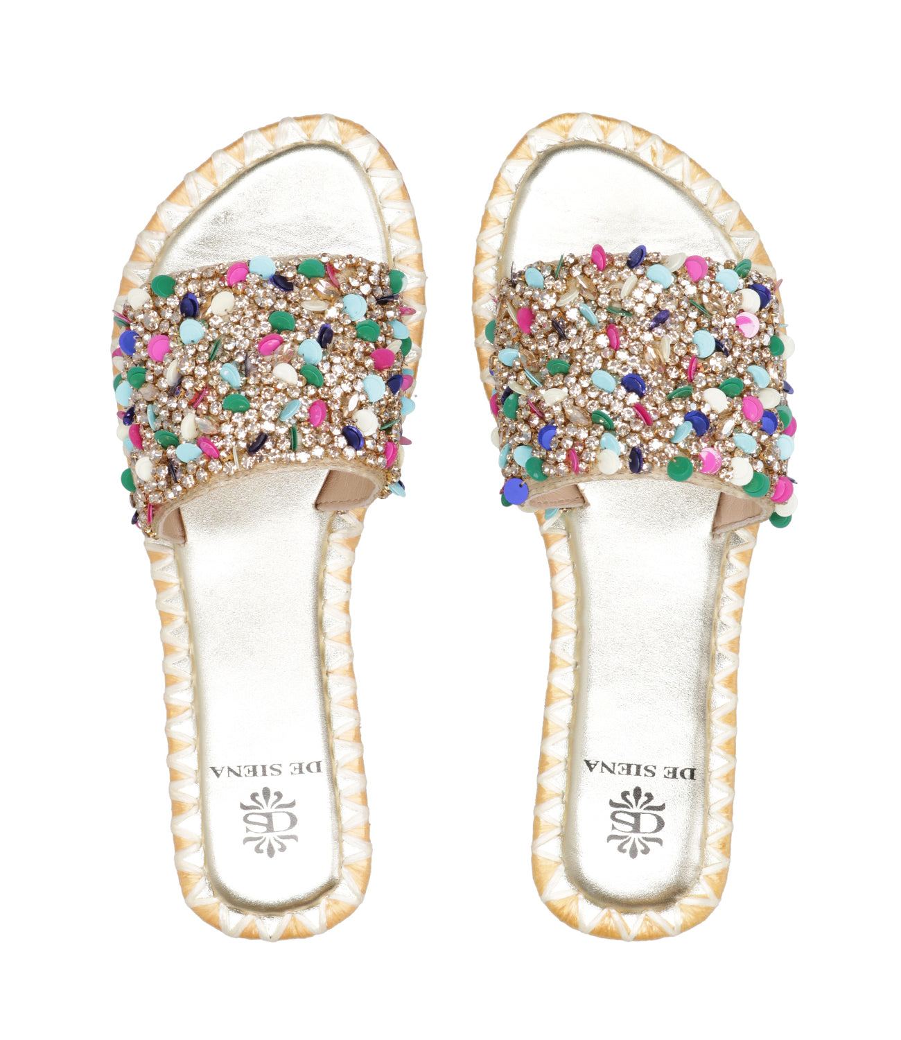 De Siena Shoes | Ciabatta Chanelle Naturale e Oro