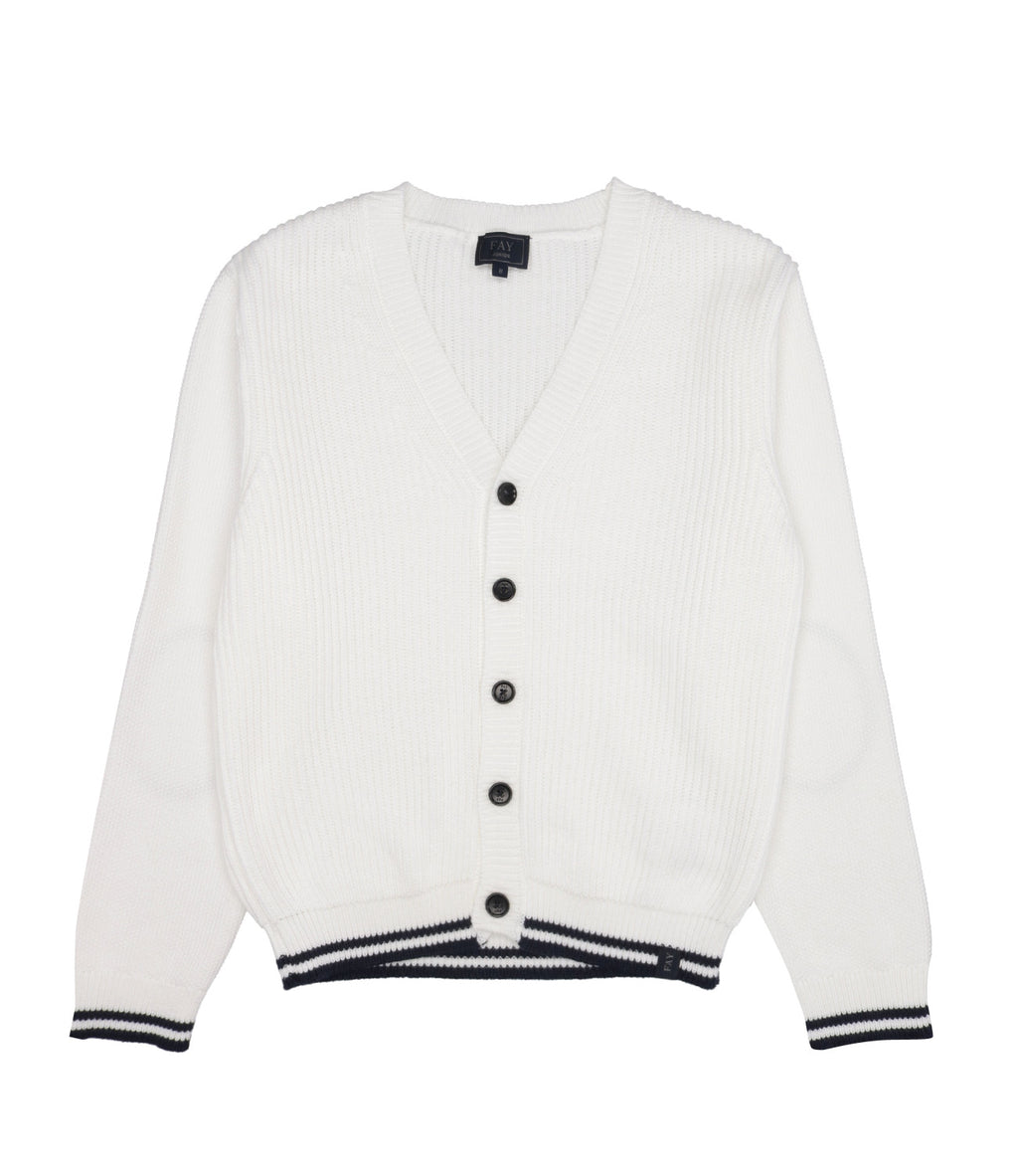 Cardigan Maglieria Fay Fay Junior Fay Junior Cardigan Bianco FU9P10