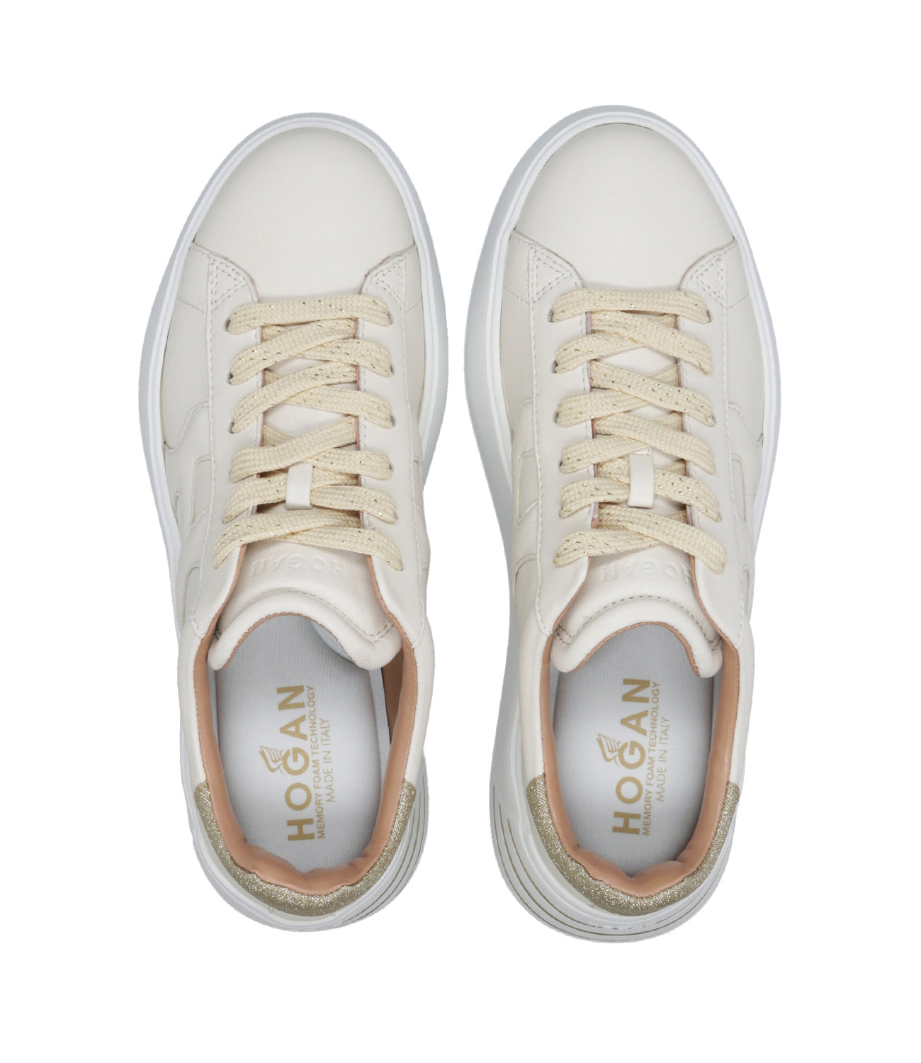 Hogan | Rebel Sneakers Ivory and Gold