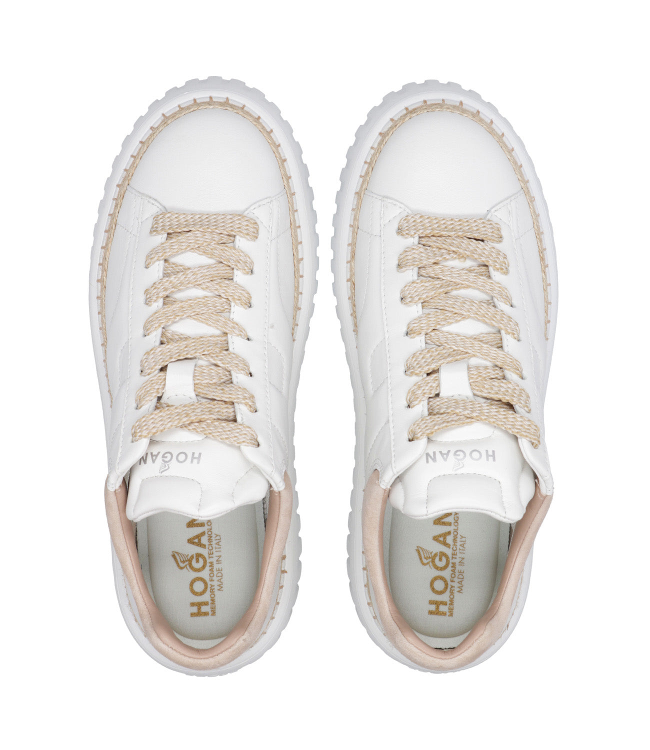 Hogan | Sneakers H-Stripes H659 Bianco e Rosa Antico
