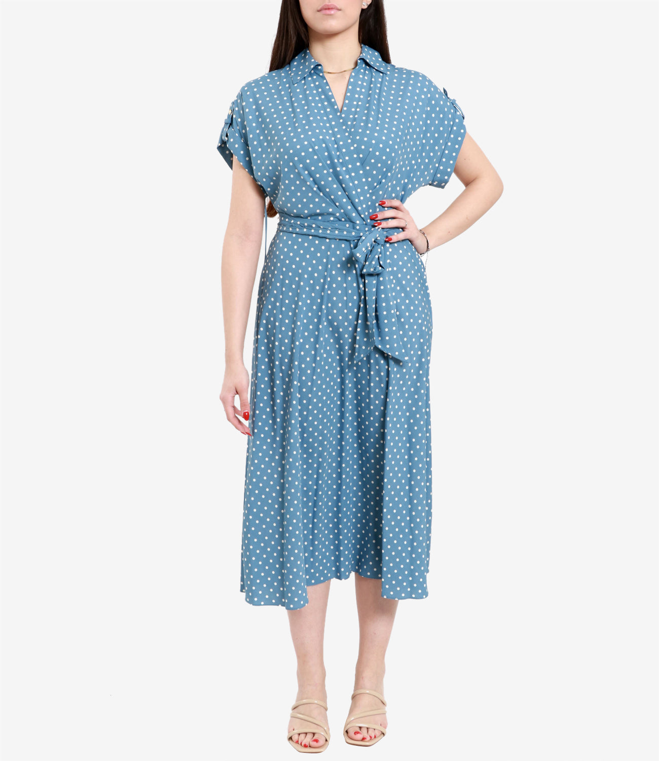 Lauren Ralph Lauren | Blue and Cream Fratilio Dress