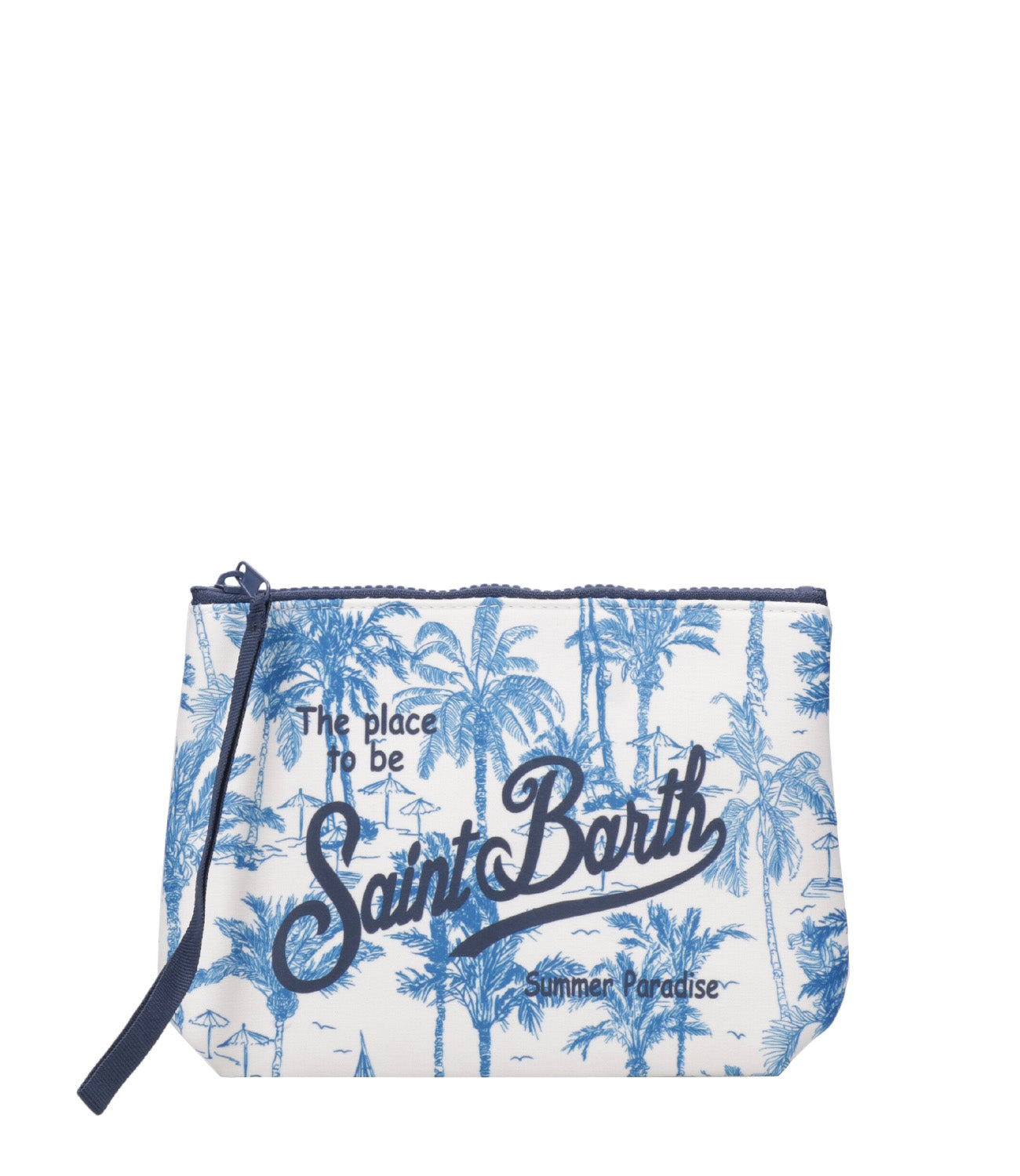 MC2 Saint Barth | Aline White and Light Blue Clutch Bag