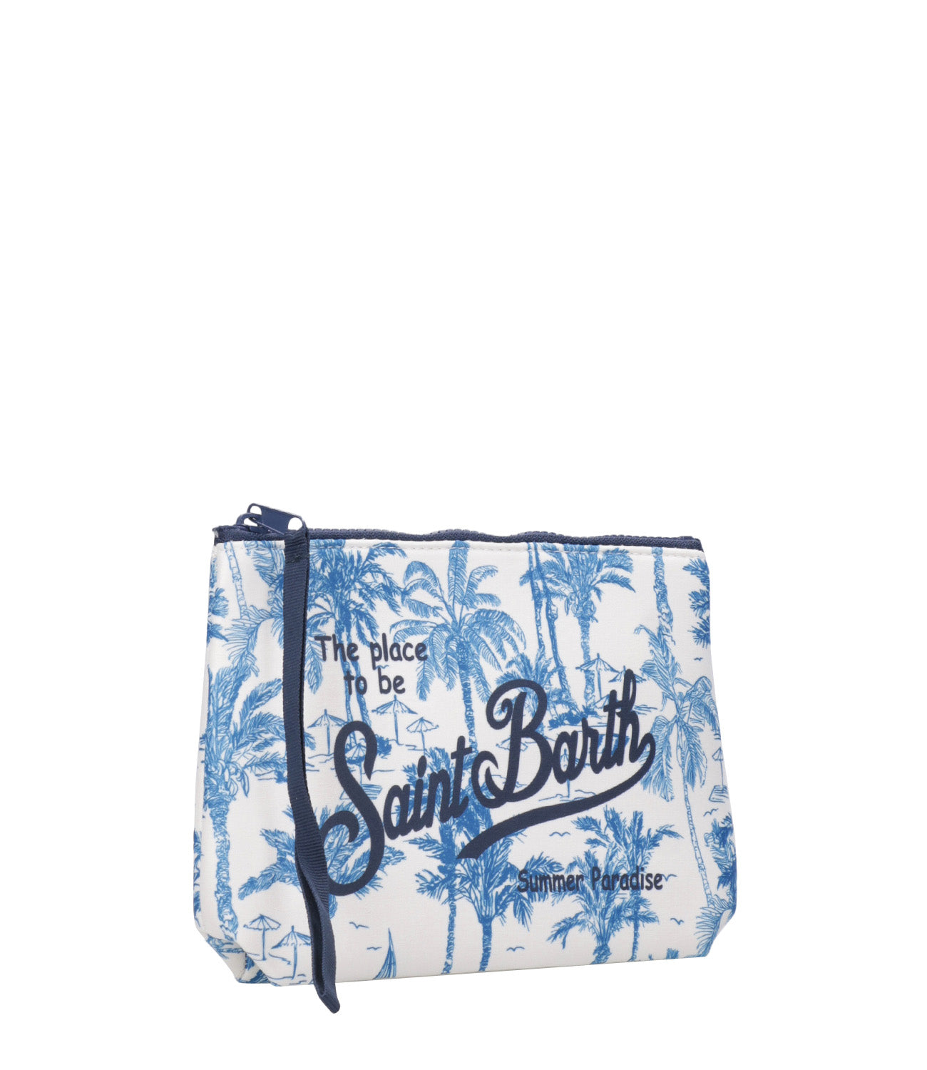 MC2 Saint Barth | Aline White and Light Blue Clutch Bag