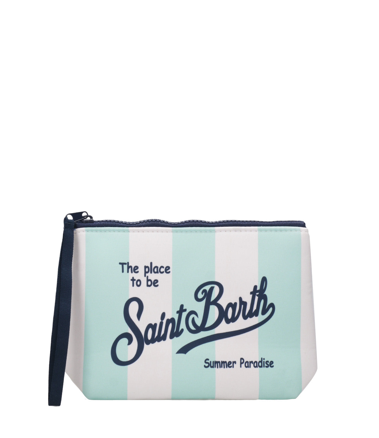 MC2 Saint Barth | Aline White and Aqua Green Clutch Bag