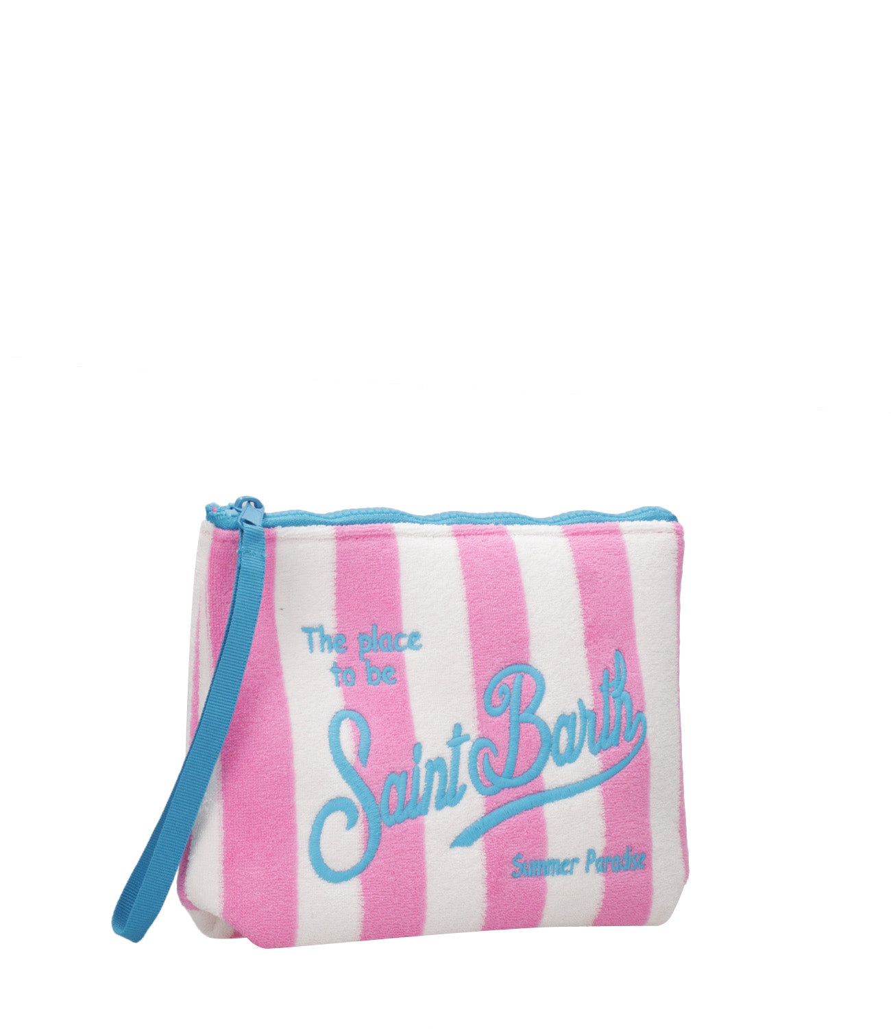 MC2 Saint Barth | Aline Pink and White Clutch Bag