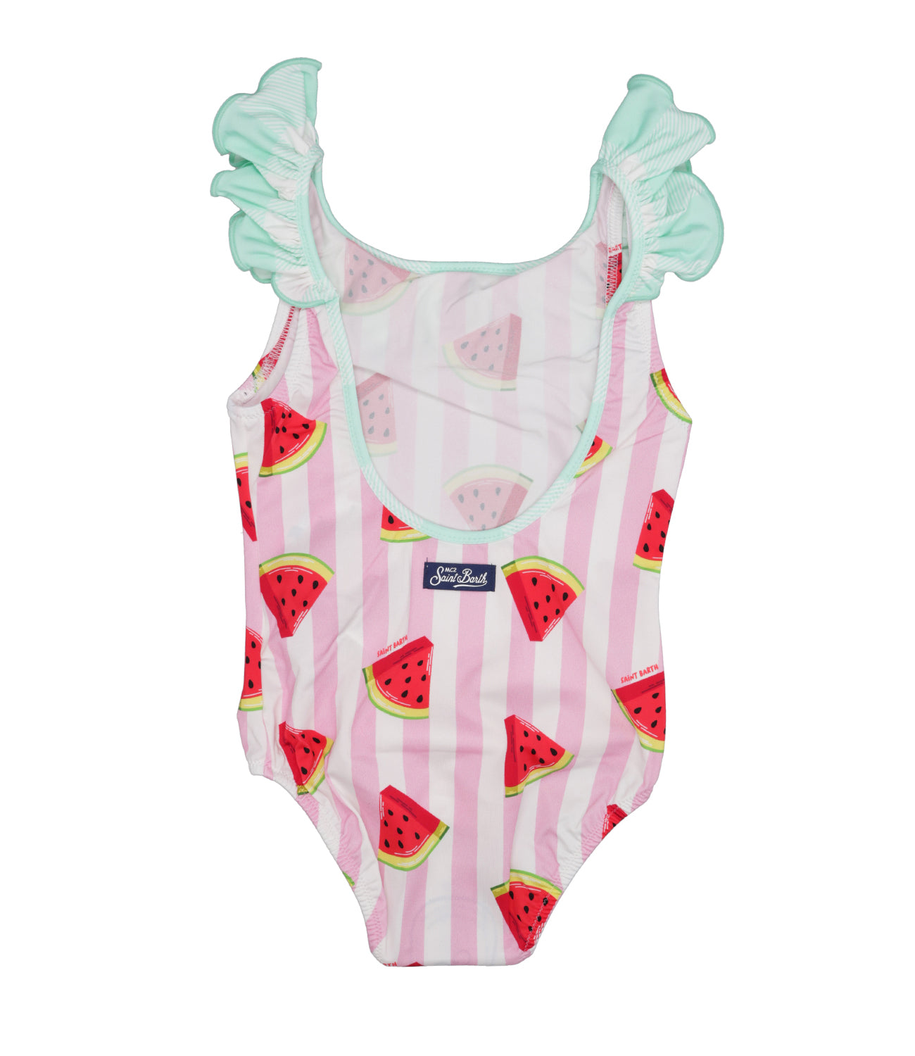 MC2 Saint Barth Kids | One-piece Swimsuit Armelle Pink and White