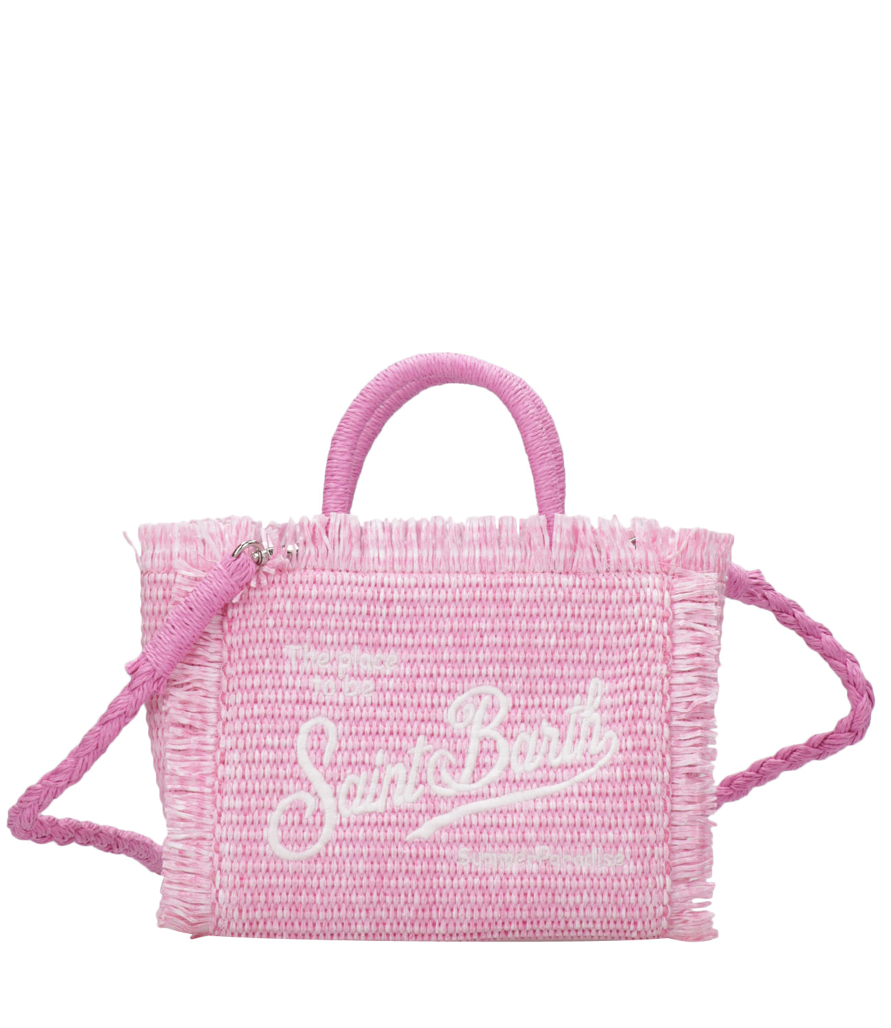 MC2 Saint Barth | Vanity Mini Straw Pink Bag