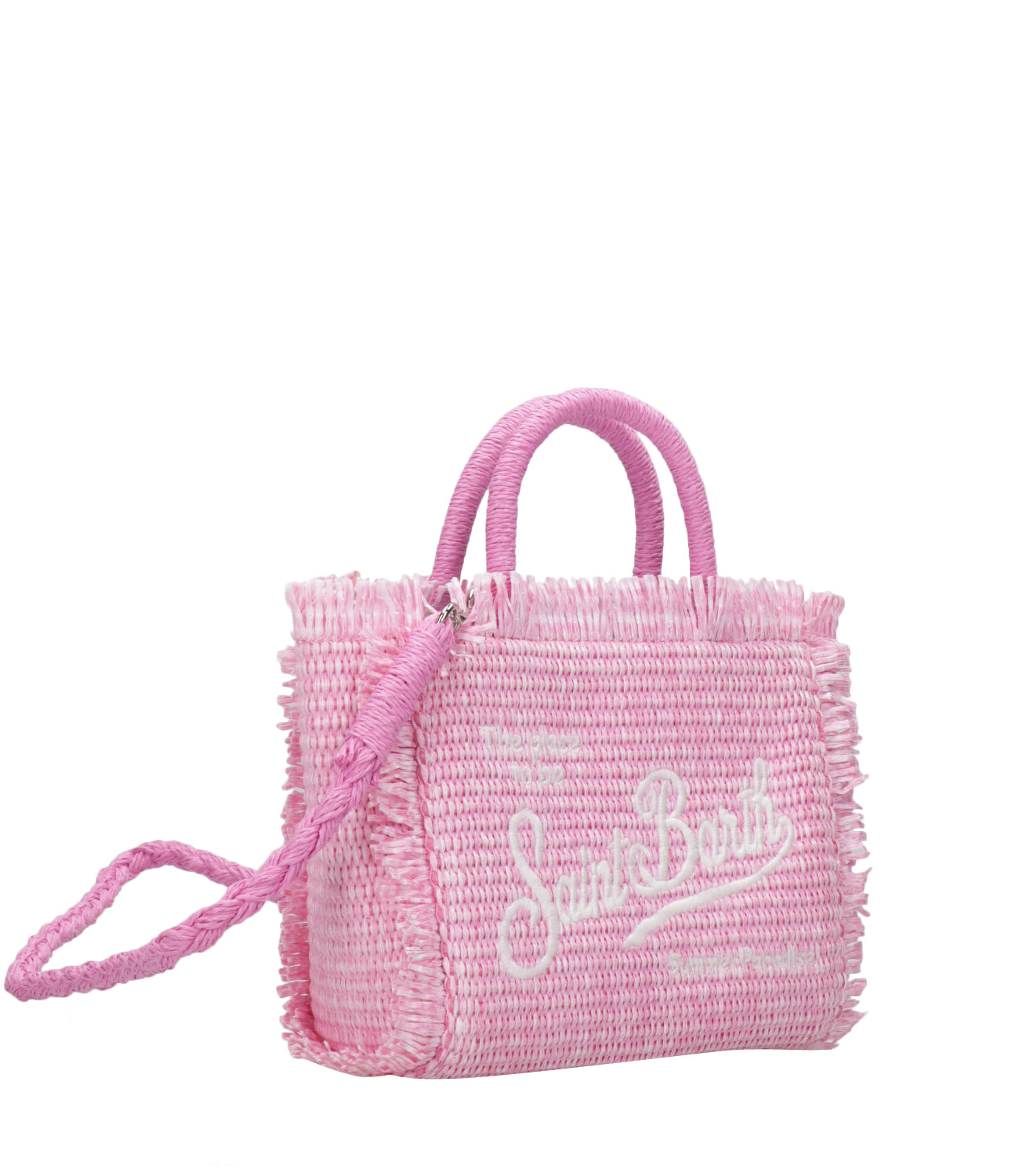 MC2 Saint Barth | Vanity Mini Straw Pink Bag