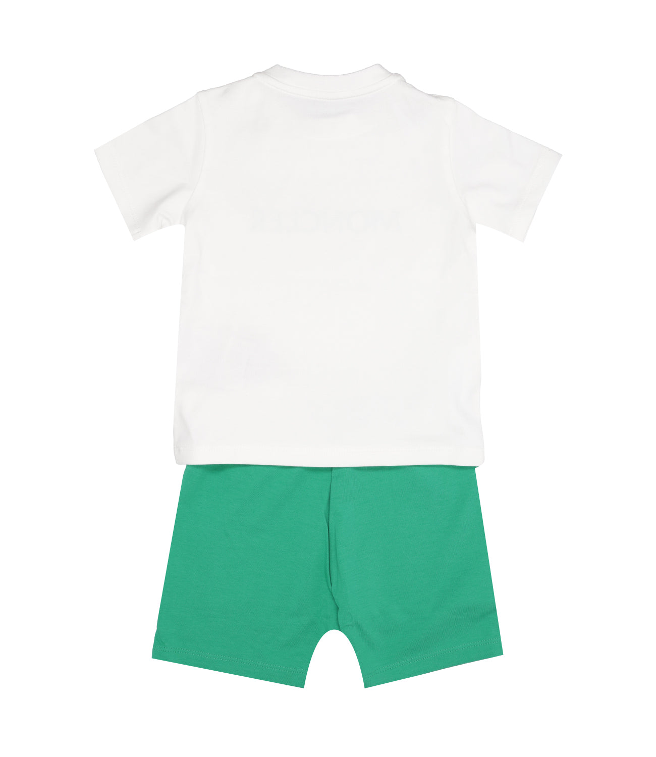 Moncler Junior | Ense Sweater and Bermuda Shorts Set White and Green