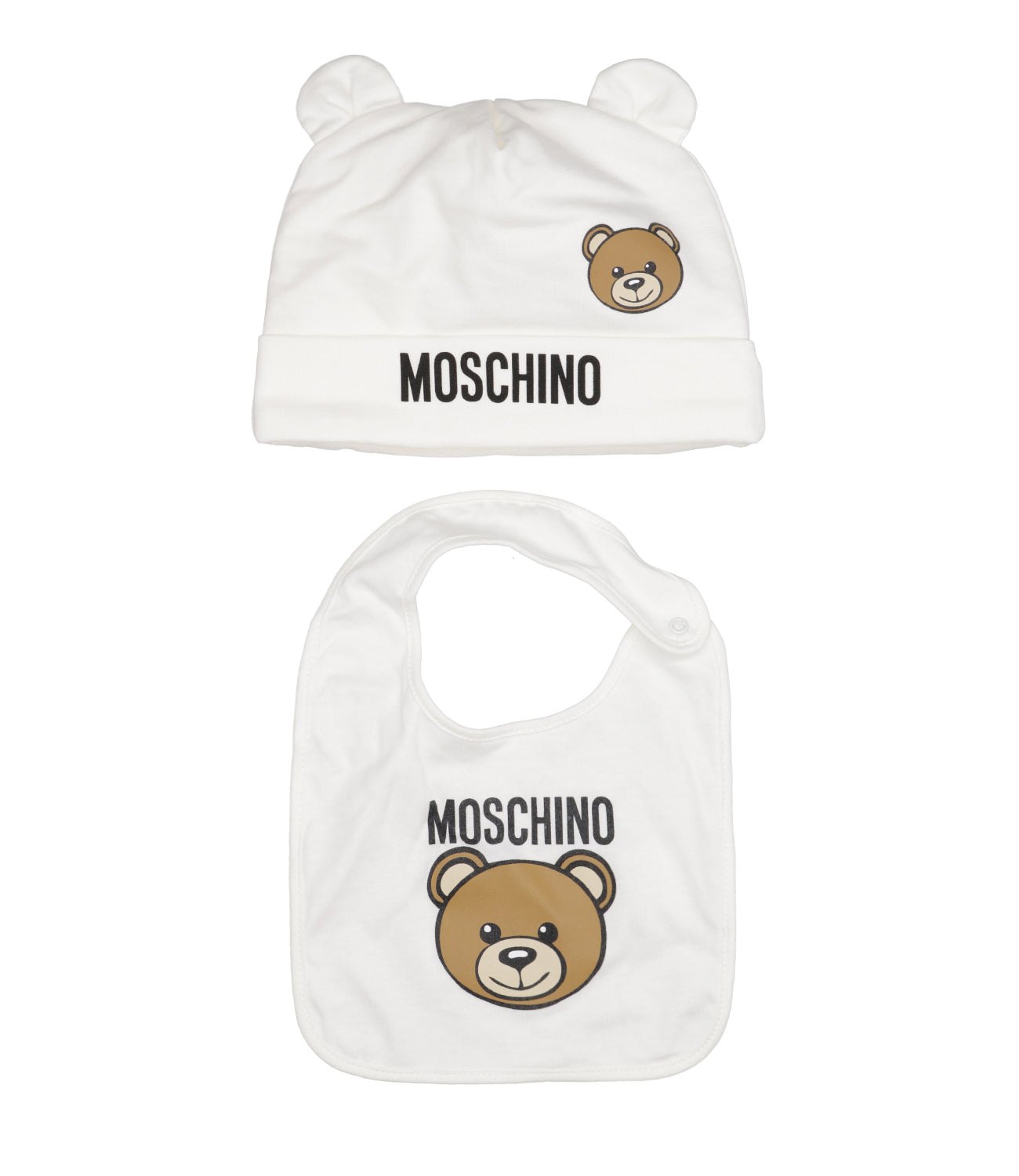 Moschino Baby | Hat and Bib Set White