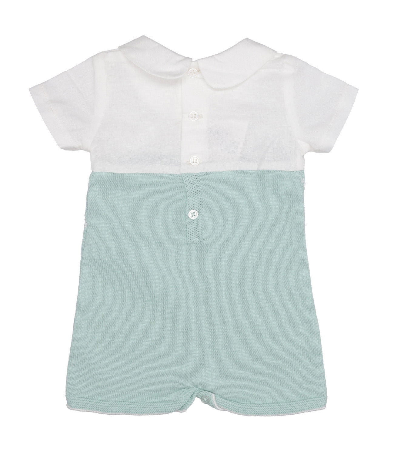 Paz Rodriguez | Aqua Green and Cream Romper