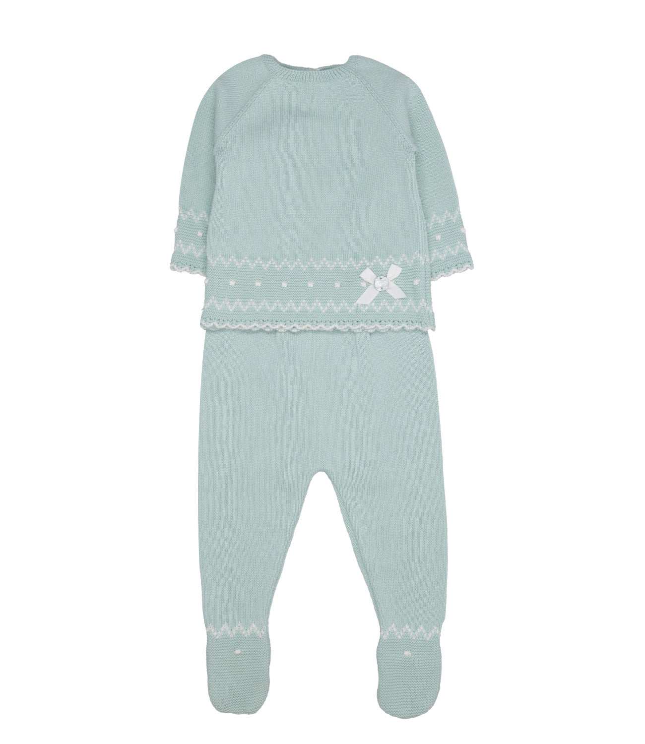 Paz Rodriguez | Aqua Green Sweater and Pant Set