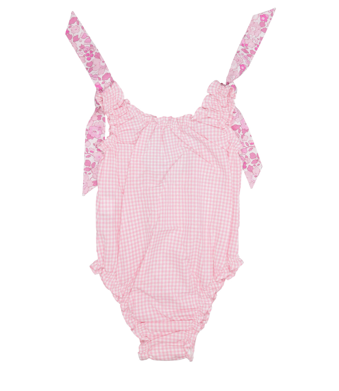 Pesciolino Rosso Kids Beachwear | Costume Intero Rosa e Bianco