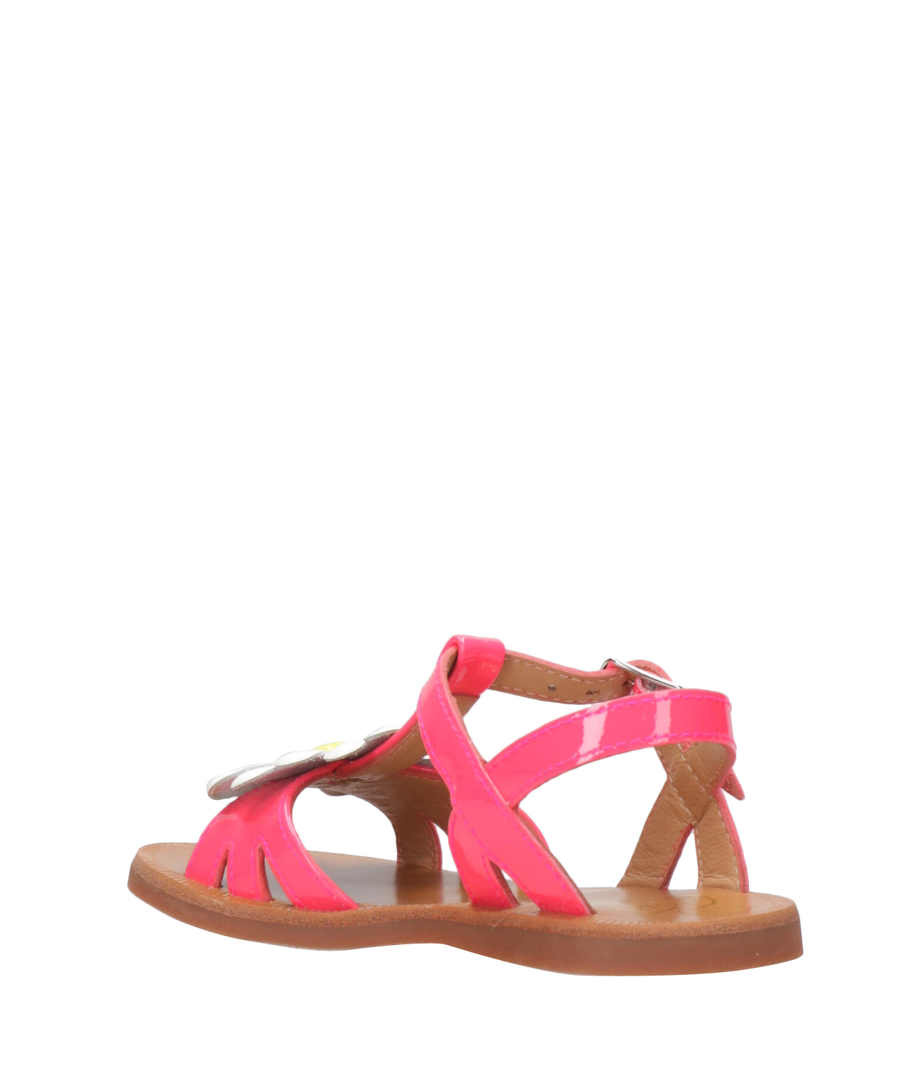 Pom D'Api | Sandal Plagette Big Flo Pink Fluo