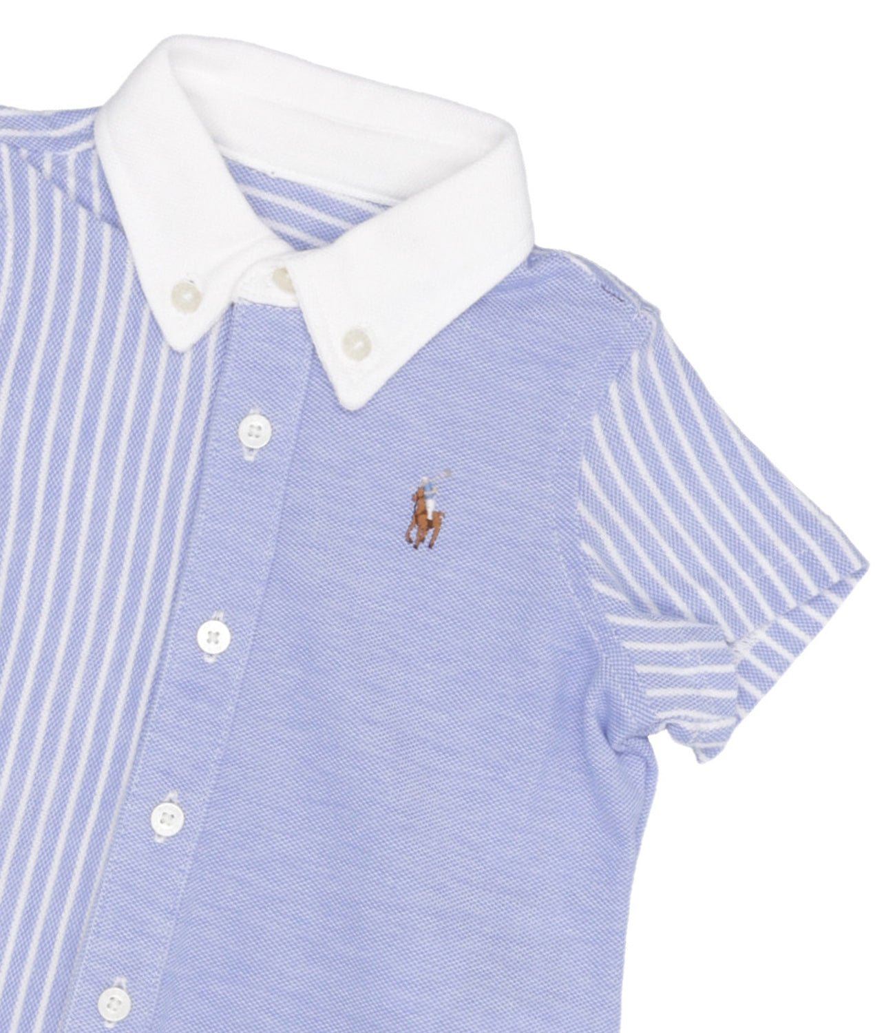 Ralph Lauren Childrenswear | Light Blue and White Sleepsuit
