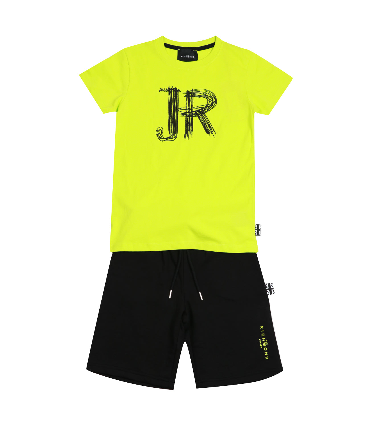 Richmond Kids | Set T-Shirt e Bermuda Dyed Lime e Nero