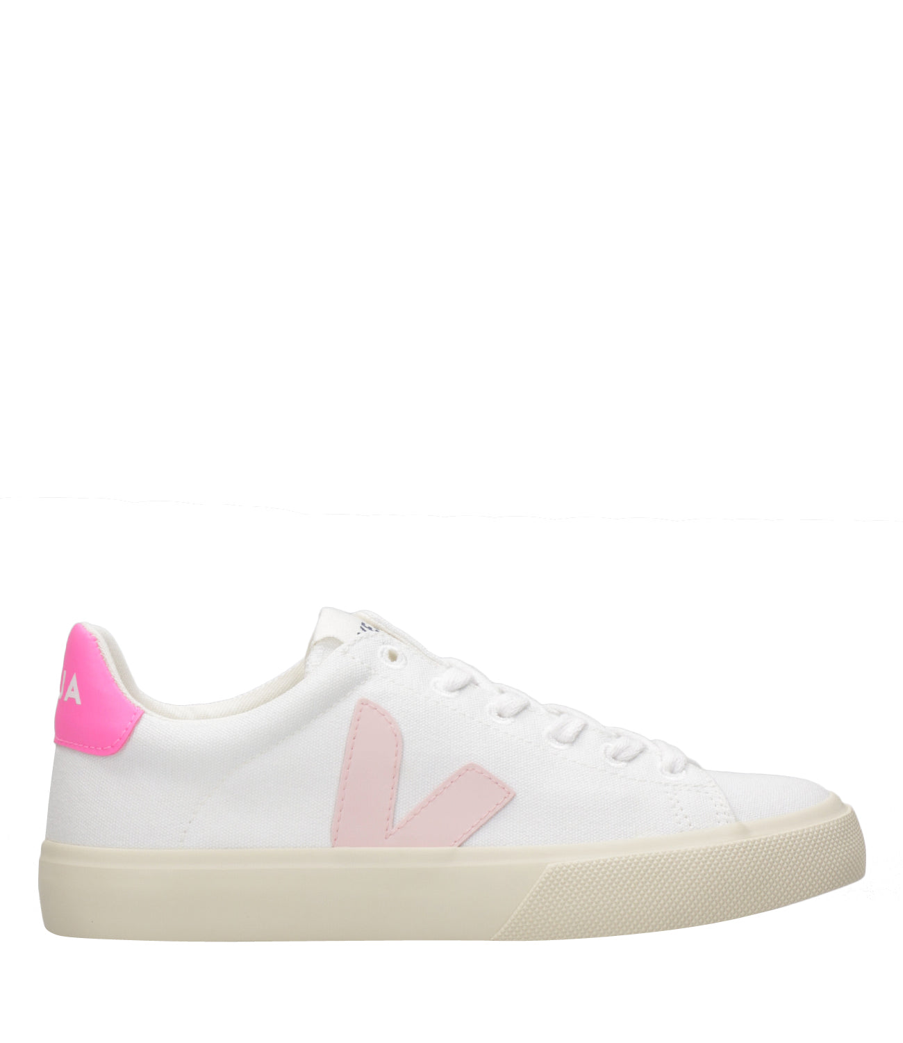 Veja | Campo Canvas White and Pink Sneakers