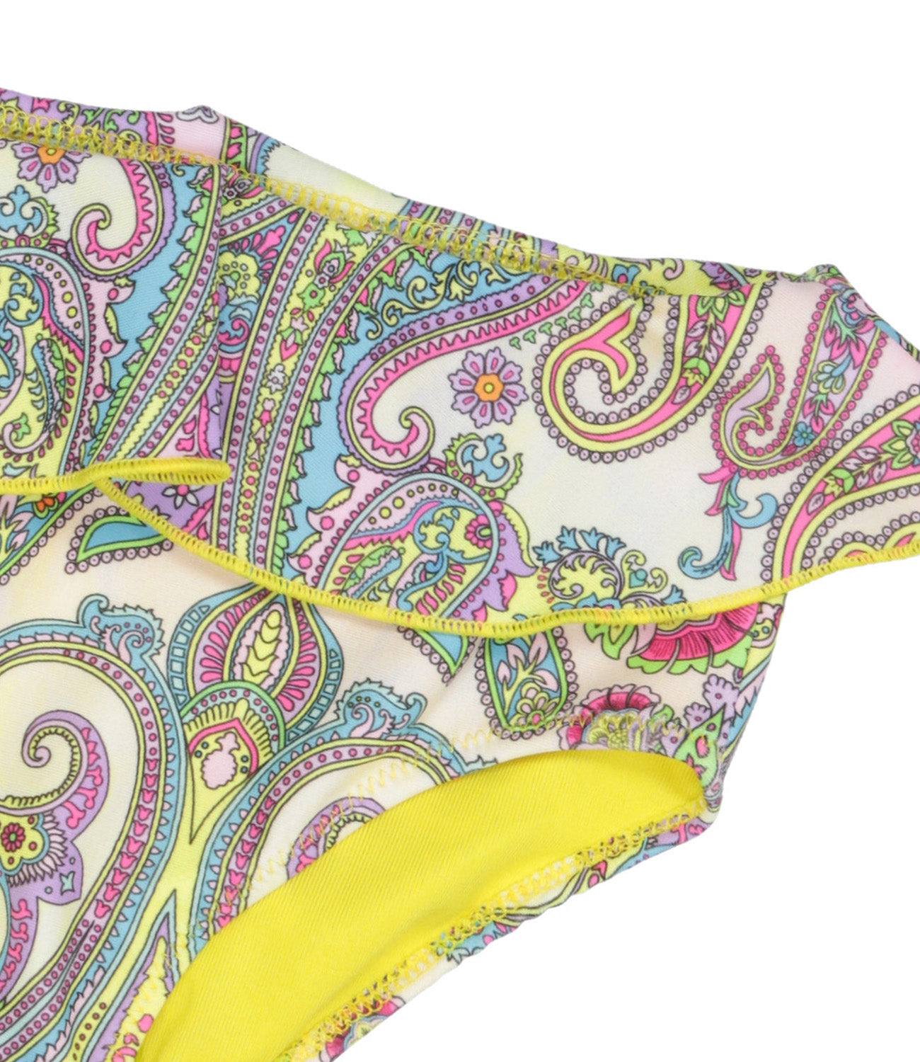 4giveness Kids | Costume Slip Volant Cashmere Pastel Giallo e Fuxia