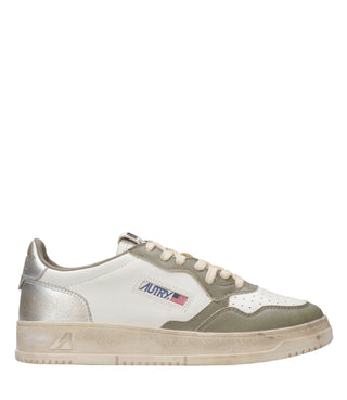 Autry | Sneakers Sup Vint Low Man Bianco Verde ed Argento