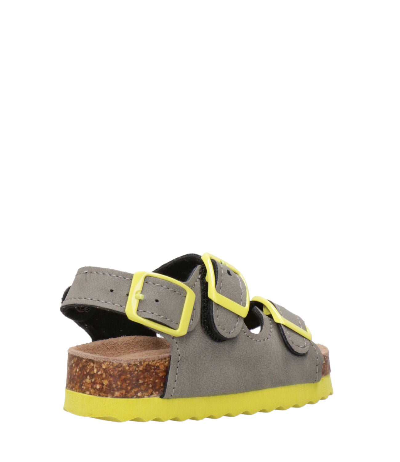 Colors of California Kids | Sandalo 3 Buckles Grigio fumo e Giallo