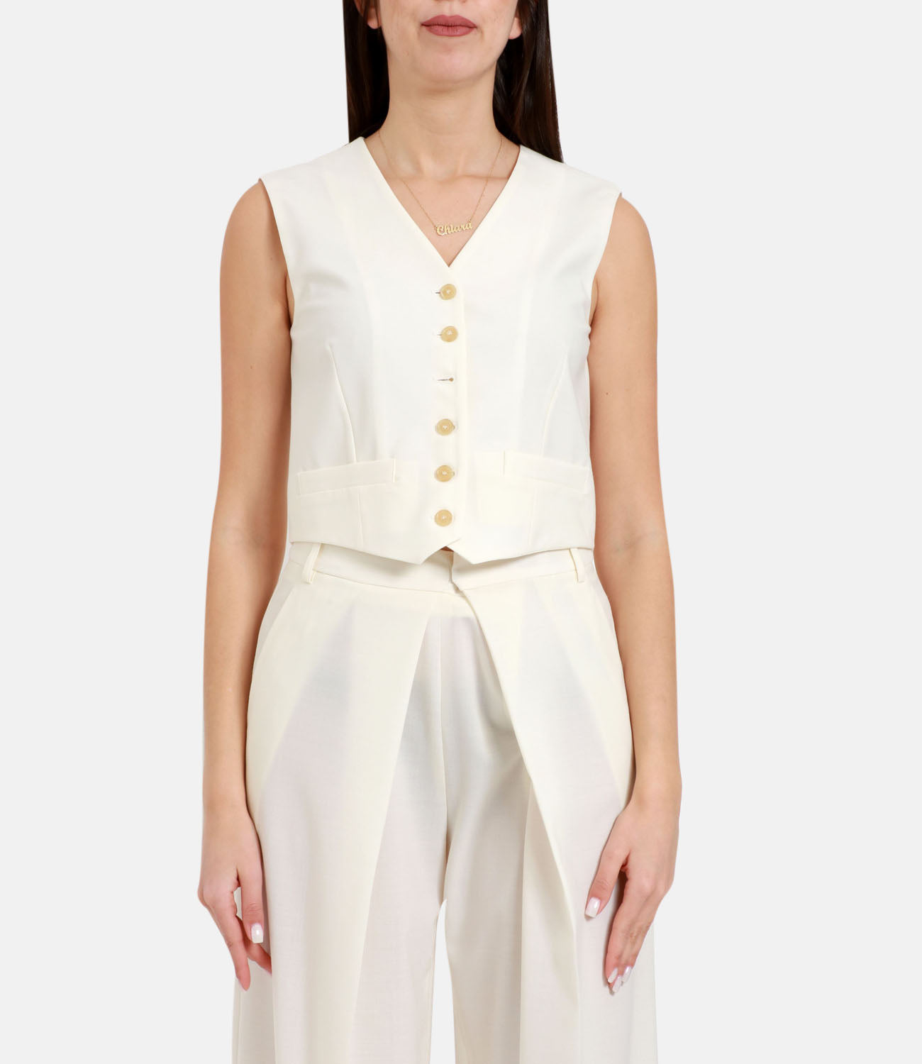 Erika Cavallini | Gilet Allegra Panna