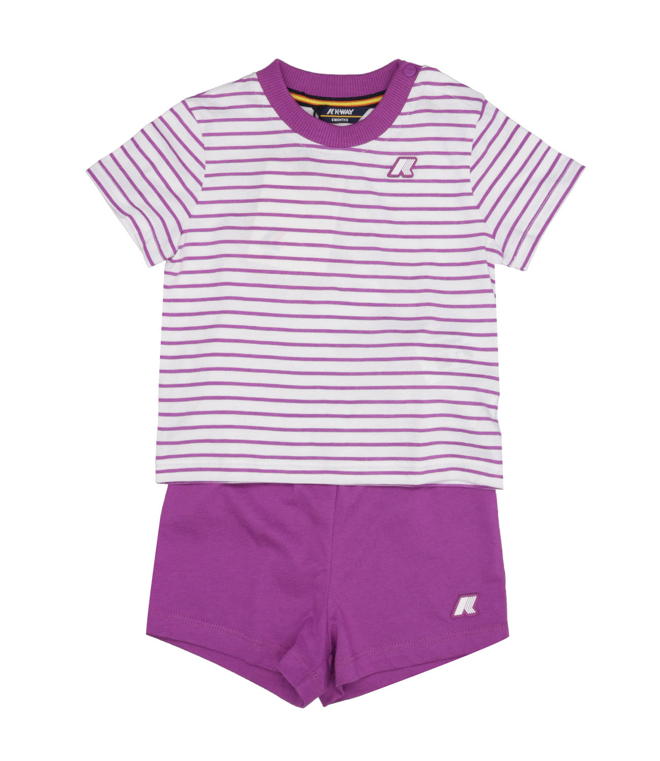K-Way Kids | Set T-Shirt e Bermuda Bianco e Viola