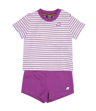 K-Way Kids | Set T-Shirt e Bermuda Bianco e Viola