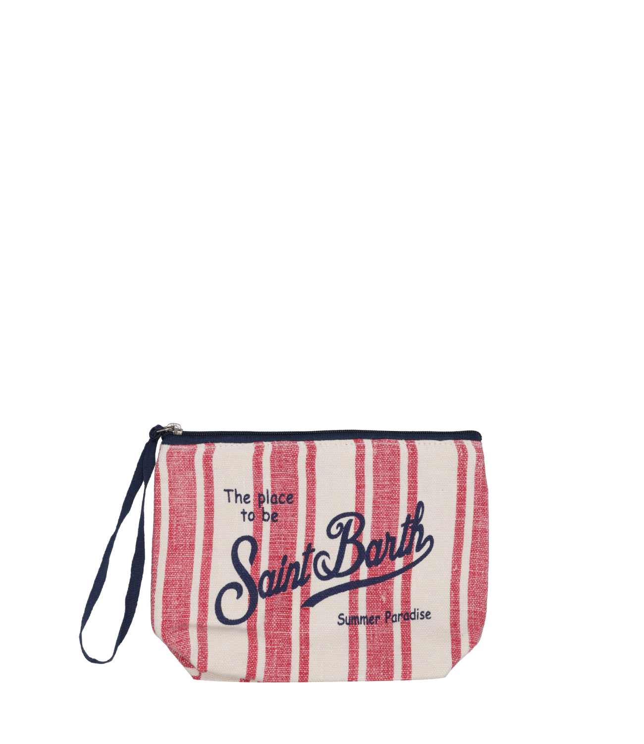 MC2 Saint Barth | Pochette Aline Linen Bianco e Rosso