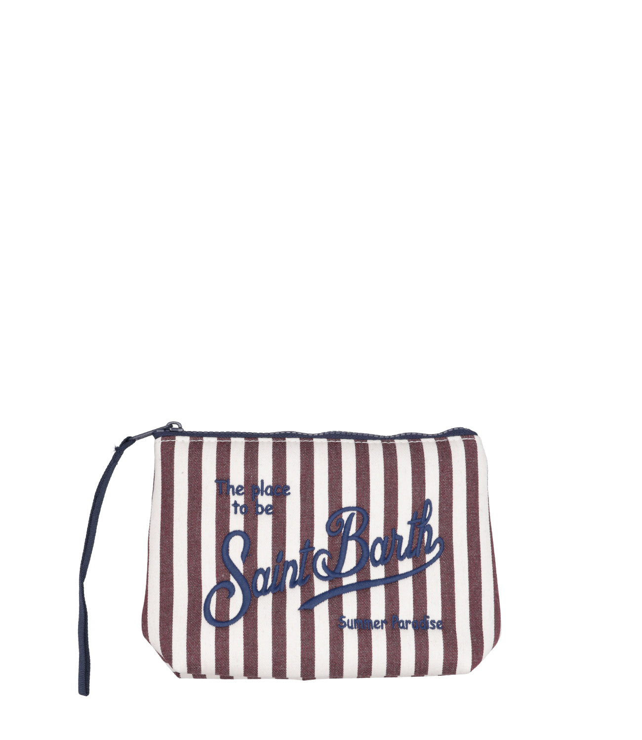 MC2 Saint Barth | Pochette Aline Denim Bianco e Viola