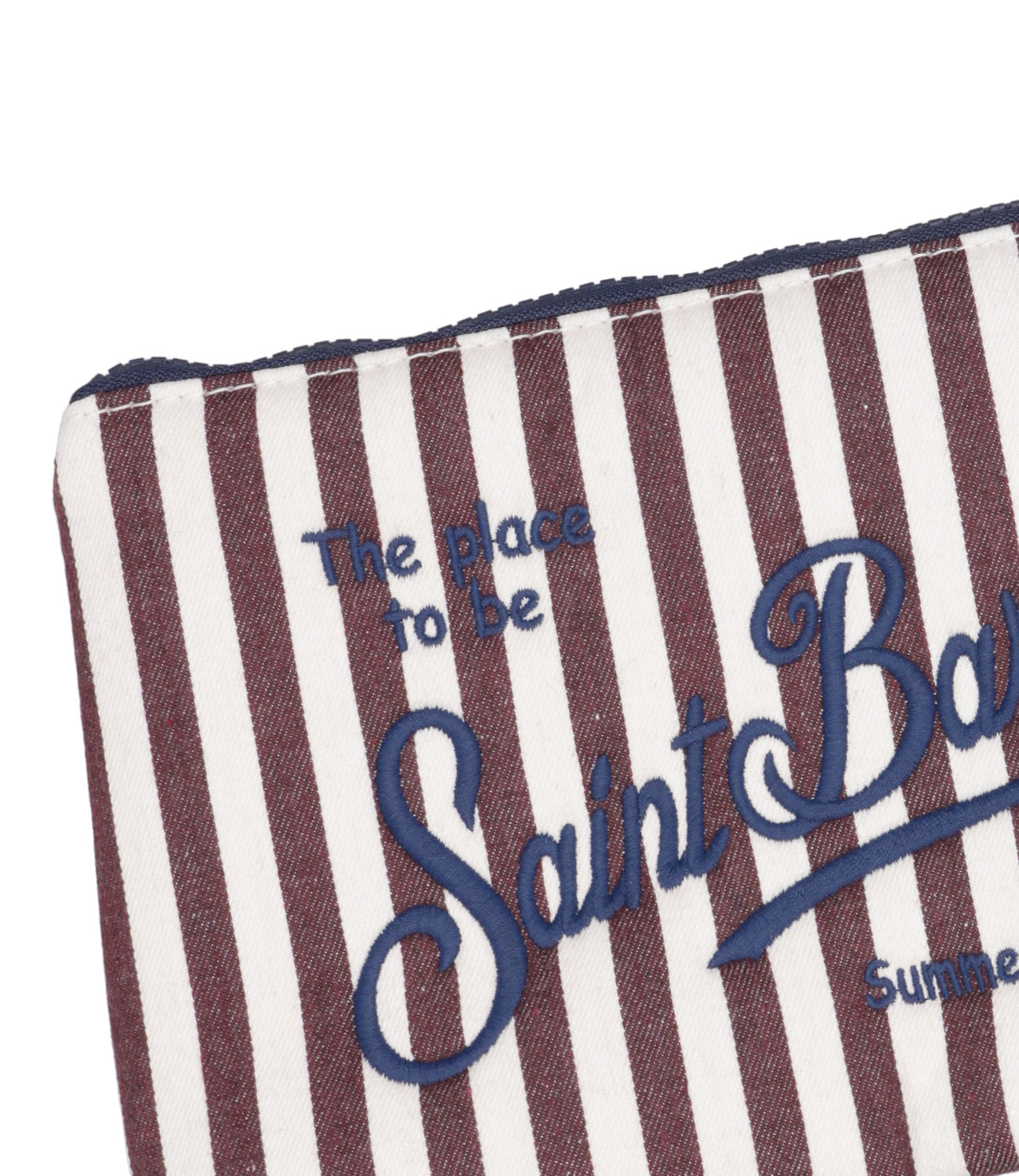 MC2 Saint Barth | Pochette Aline Denim Bianco e Viola
