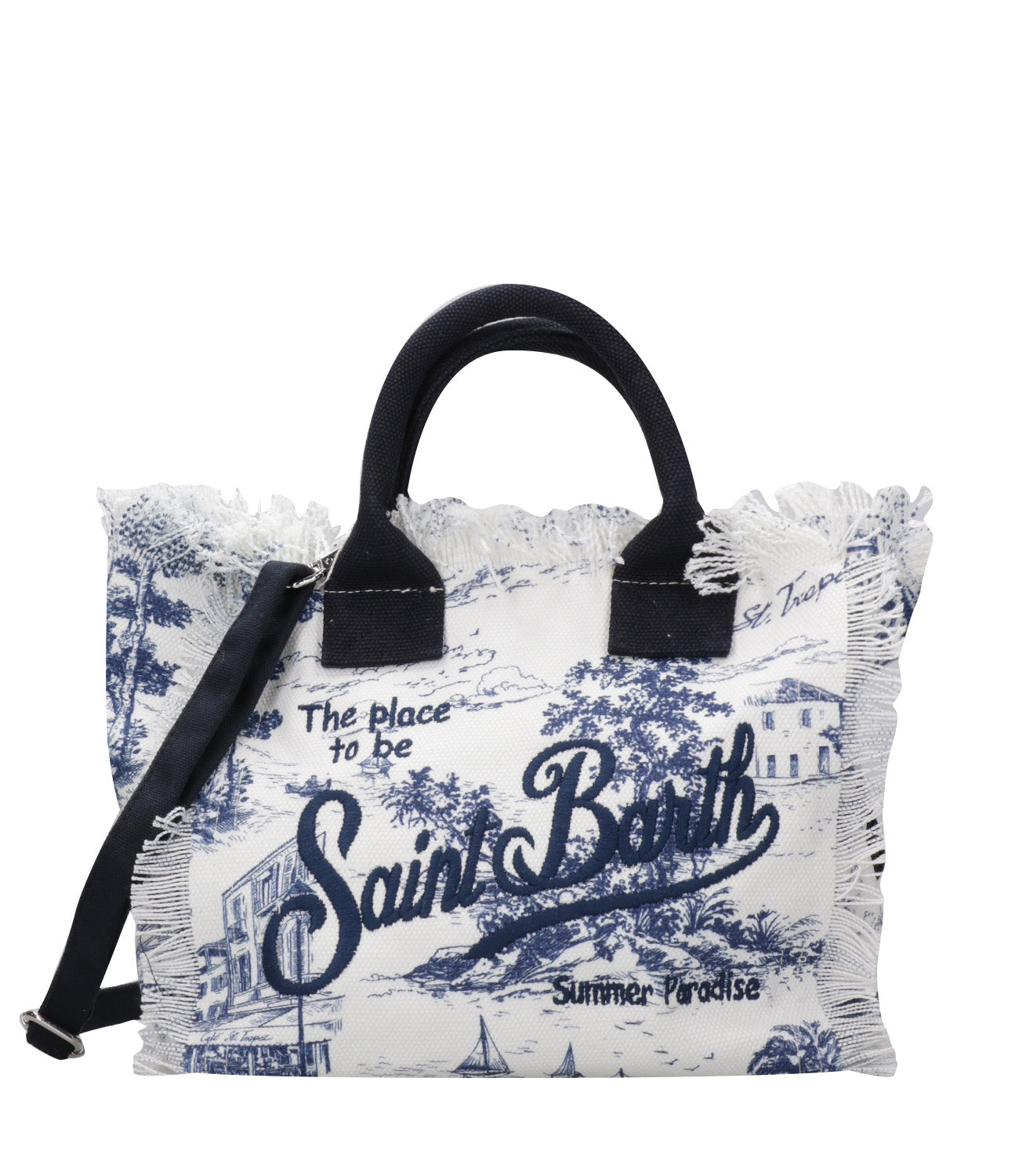 Borsa a Mano Bianco+Blu