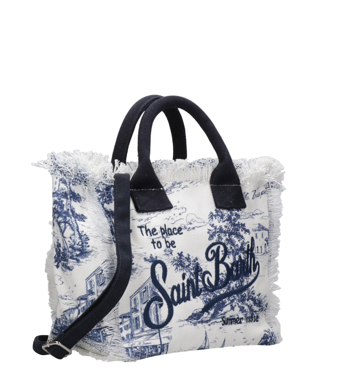 Borsa a Mano Bianco+Blu