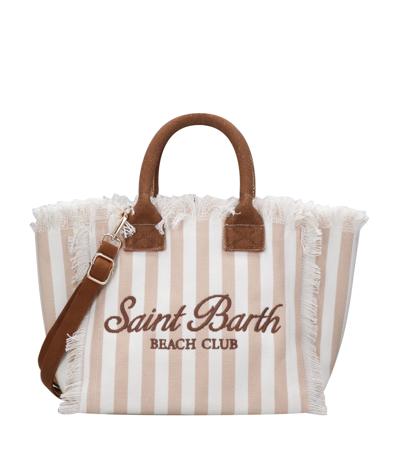 MC2 Saint Barth | Borsa a Mano Colette Canvas Small Beige e Marrone