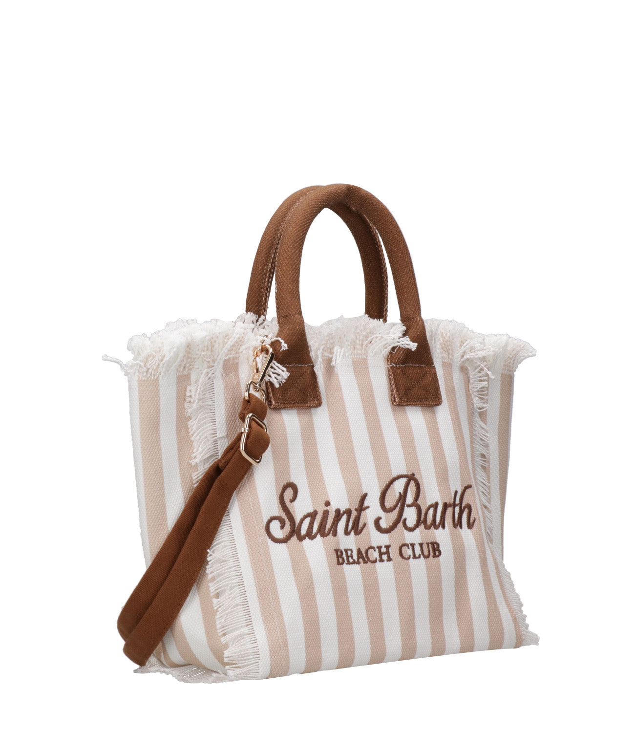 MC2 Saint Barth | Borsa a Mano Colette Canvas Small Beige e Marrone