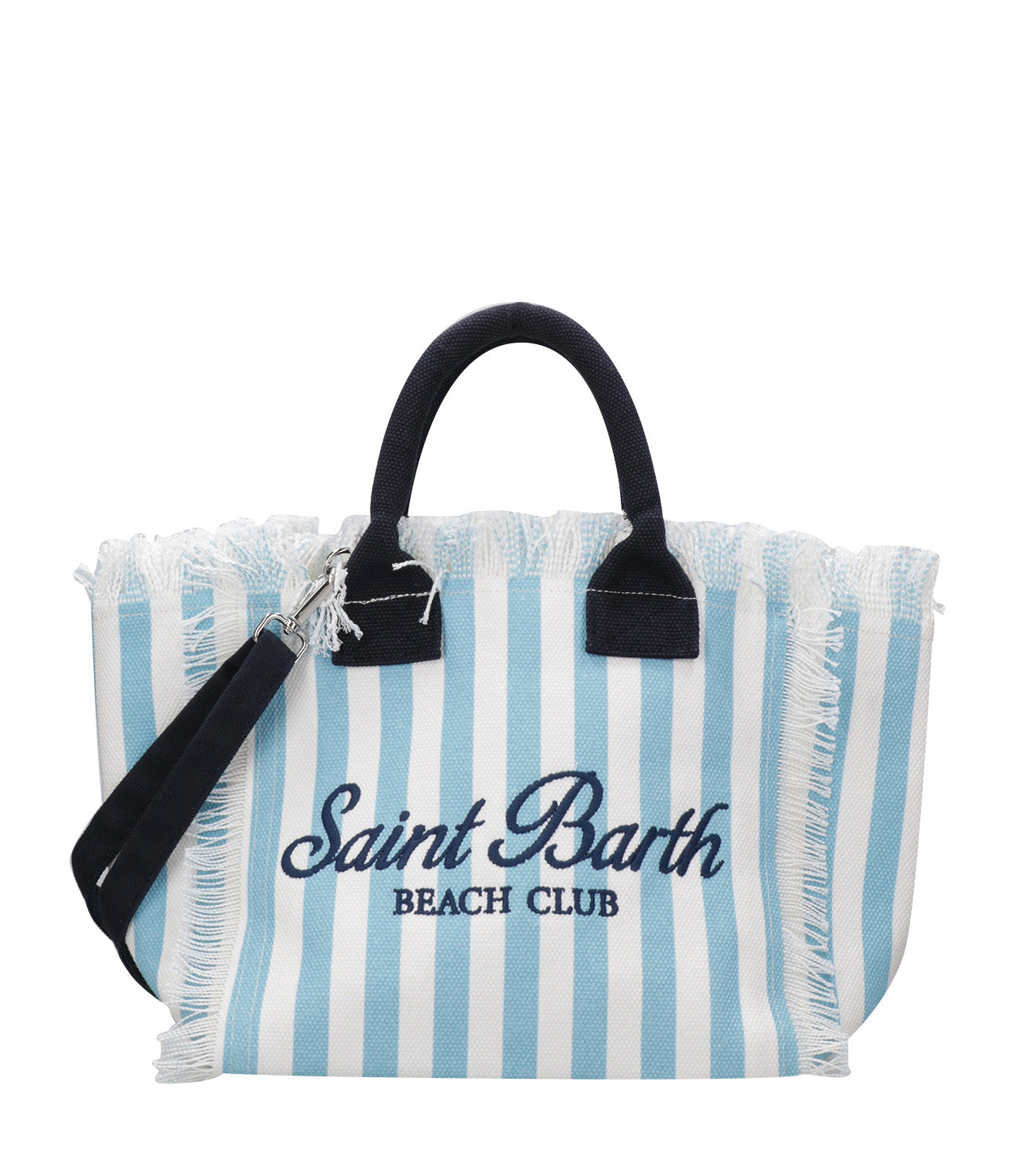 MC2 Saint Barth | Borsa a Mano Colette Canvas Small Bianco e Celeste