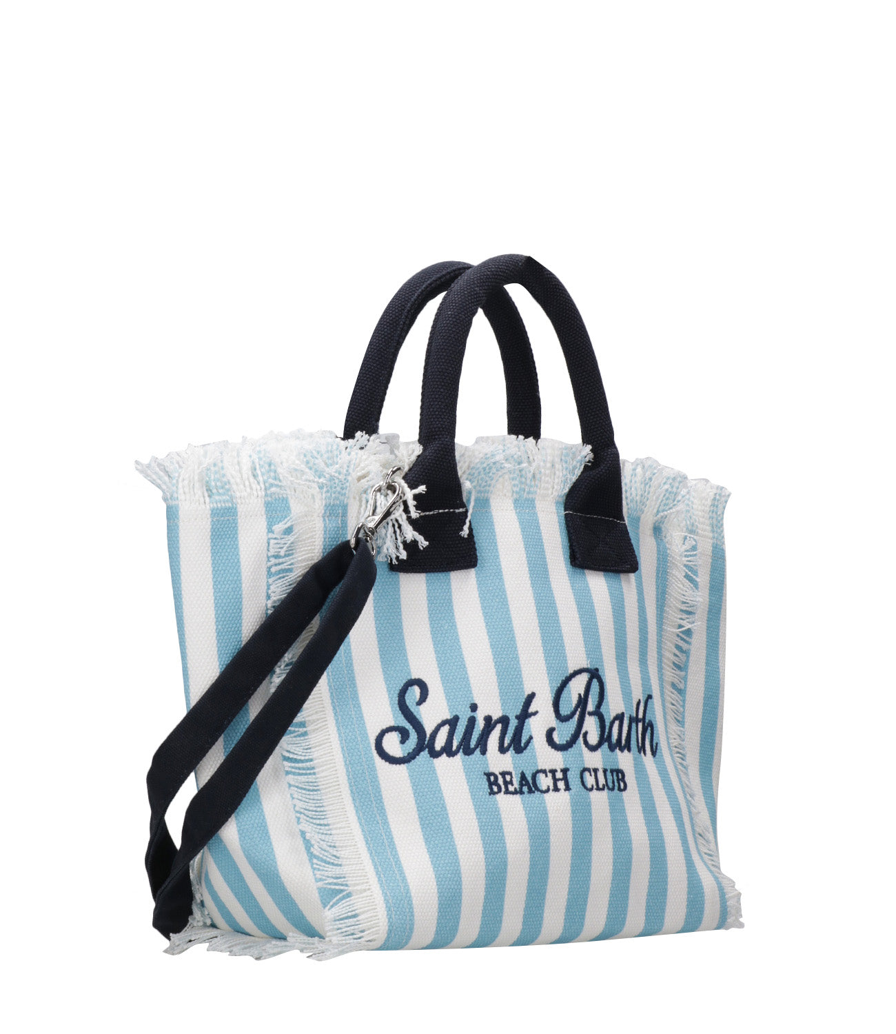 MC2 Saint Barth | Borsa a Mano Colette Canvas Small Bianco e Celeste