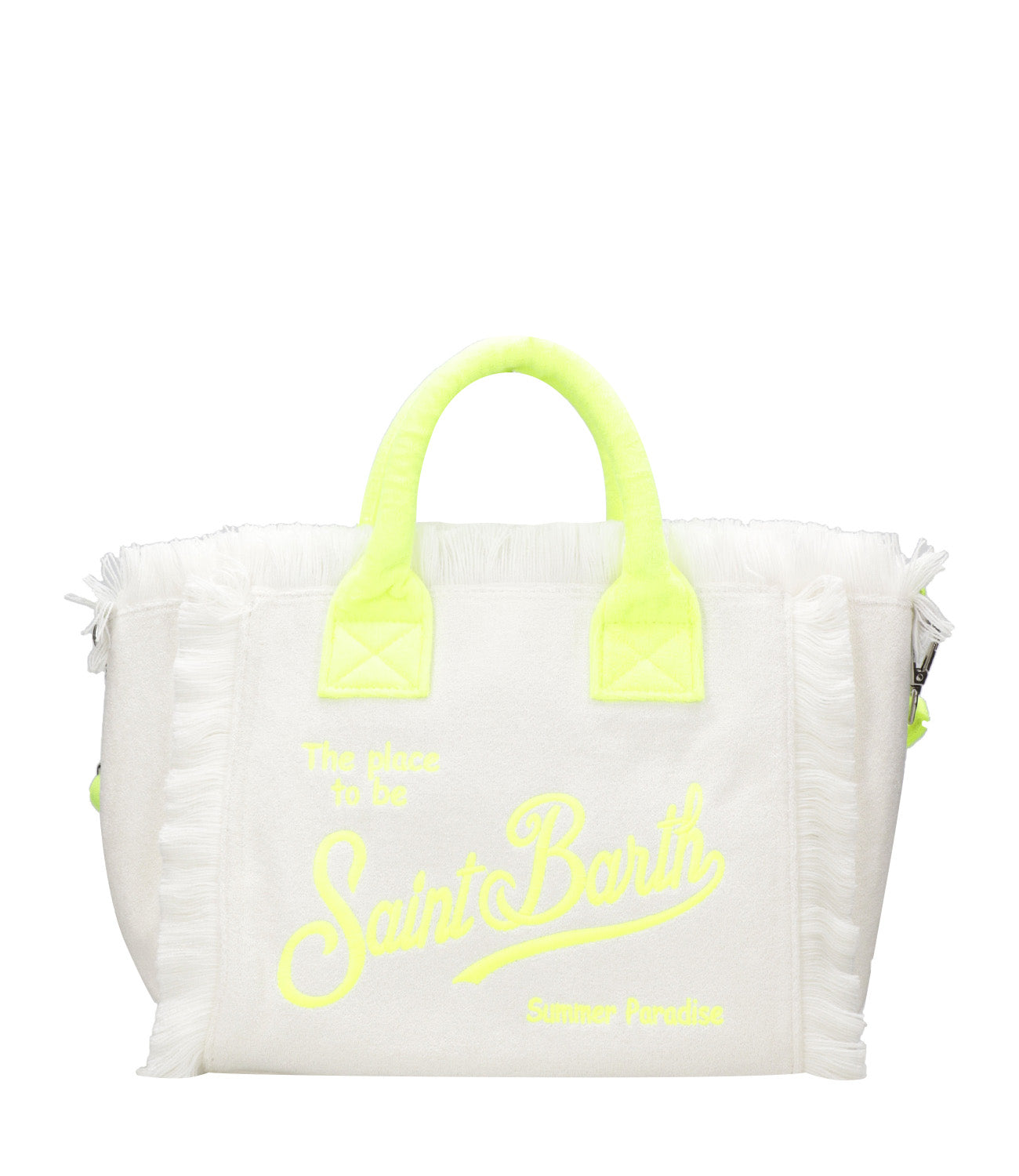 MC2 Saint Barth | Borsa a Mano Colette Sponge Bianco e Giallo fluo