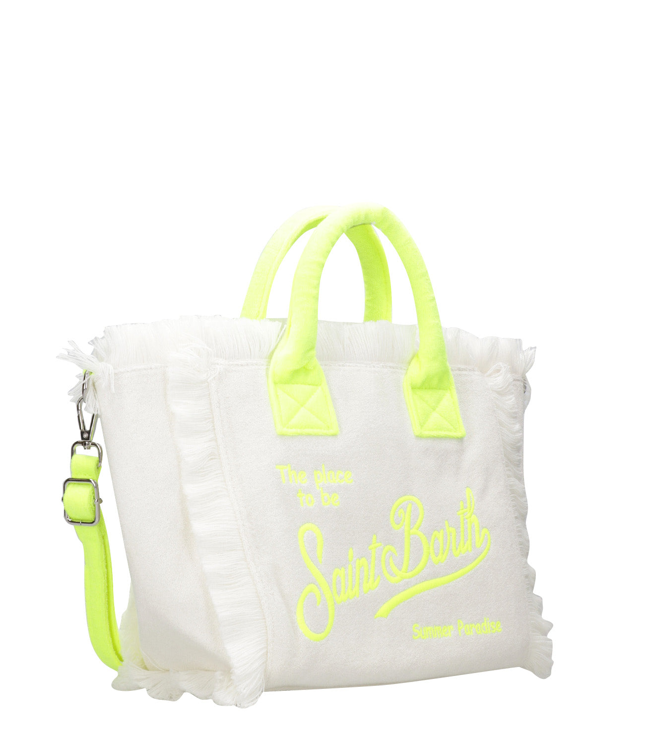 MC2 Saint Barth | Borsa a Mano Colette Sponge Bianco e Giallo fluo